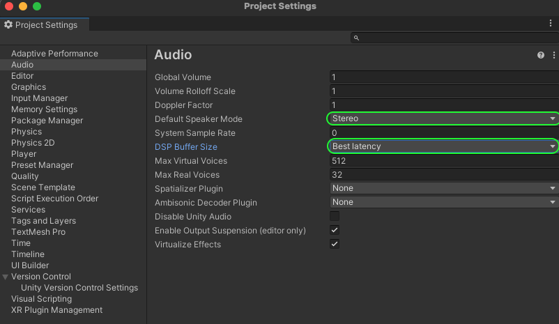 Unity Audio 설정