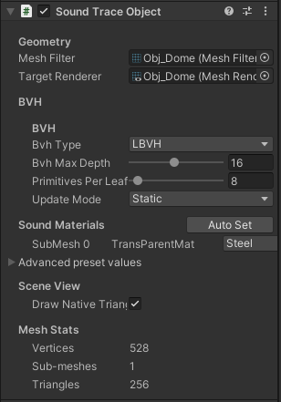 SoundTraceObject Inspector